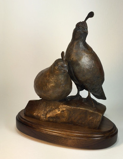 Quail sculpture bronze quail sculpture