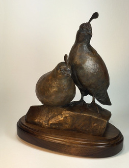 Gambel's quail sculpture