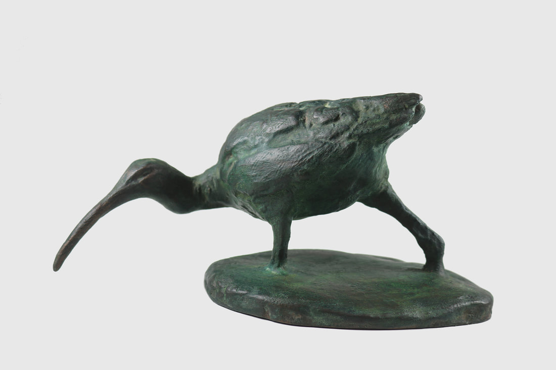 Ibis shorebird sculpture 