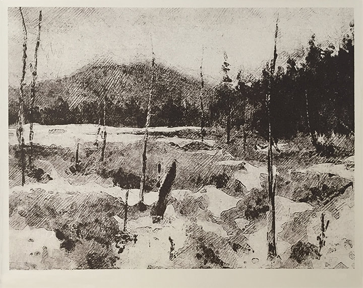 Deer River Flow landscape lithograph